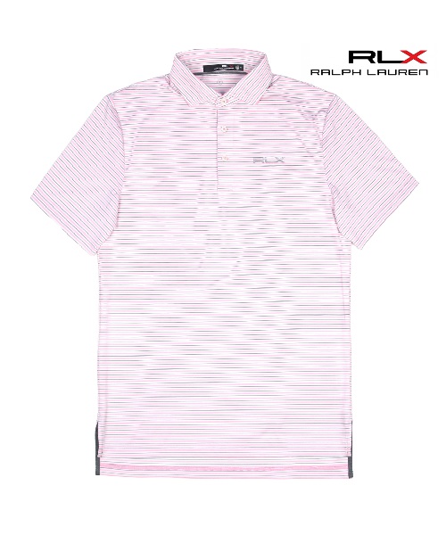 [병행수입][랄프로렌 RLX] 에어플로우 폴로셔츠 스트라이프_핑크화이트 M(105)
